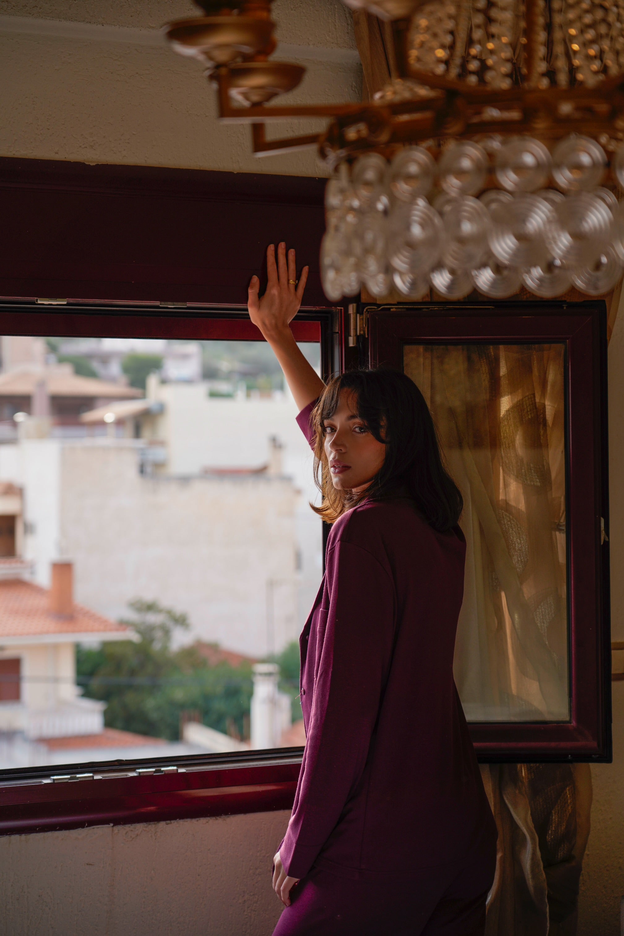 Aubergine Solid Pajama Set