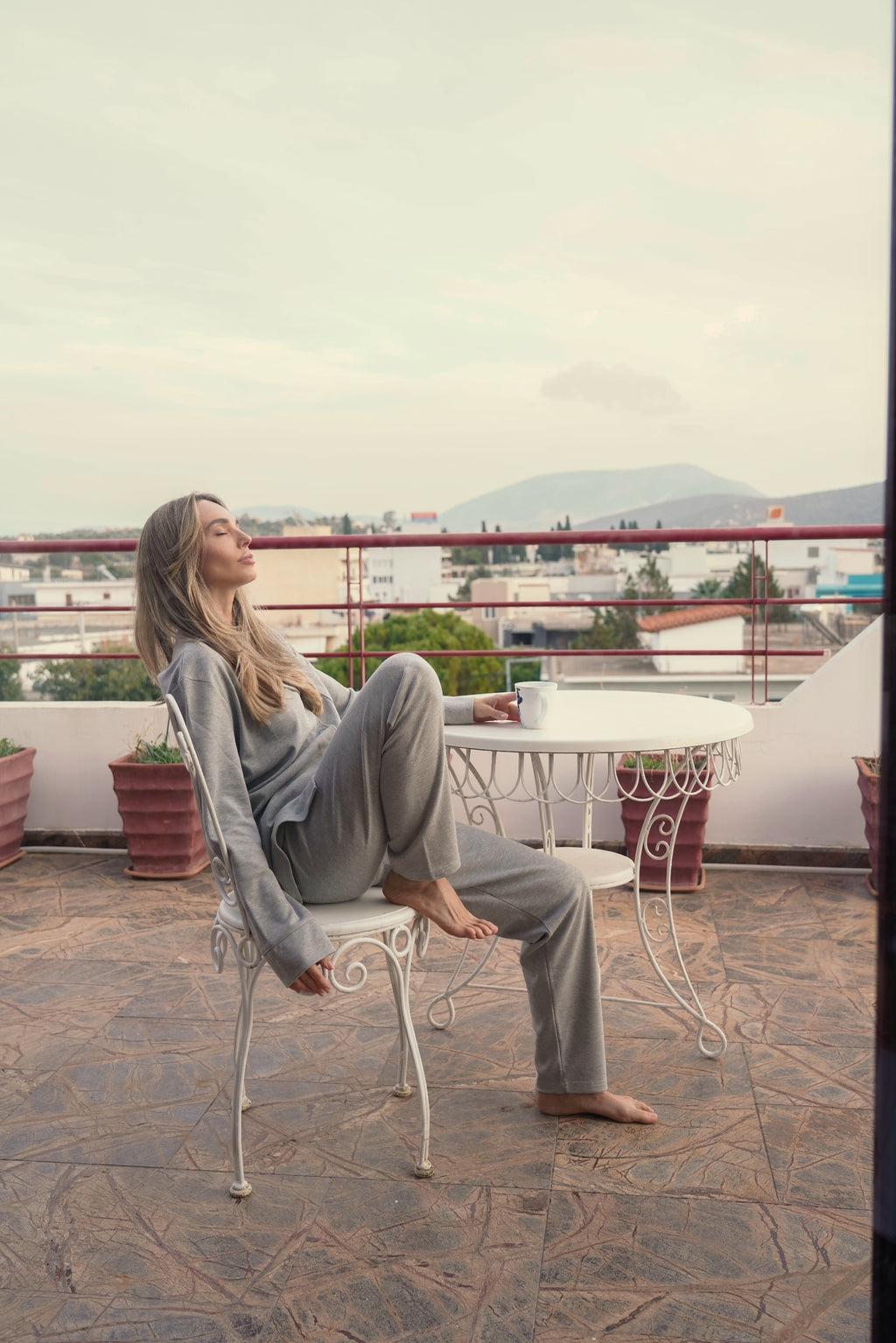 Grey Solid Pajama Set