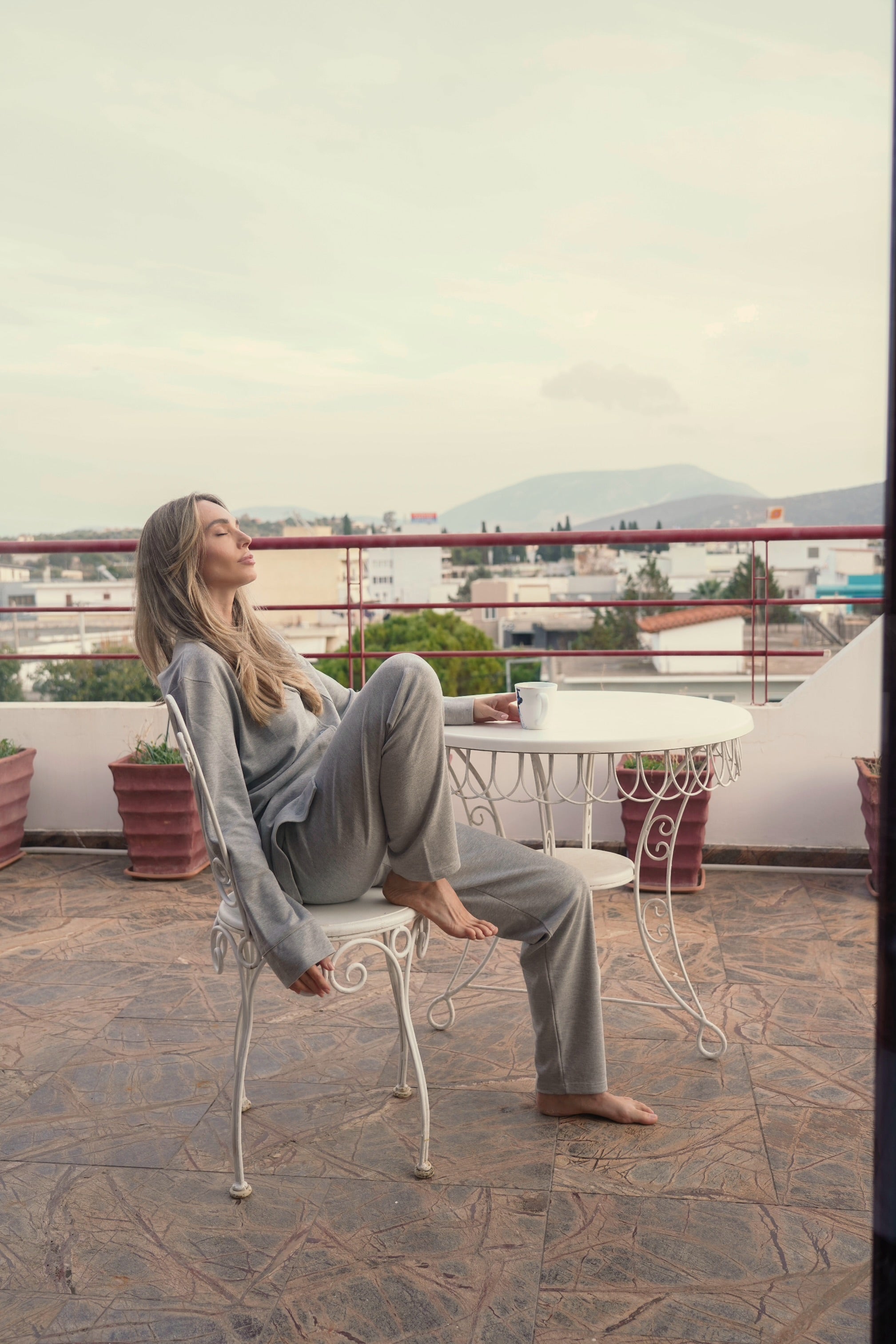 Grey Solid Pajama Set