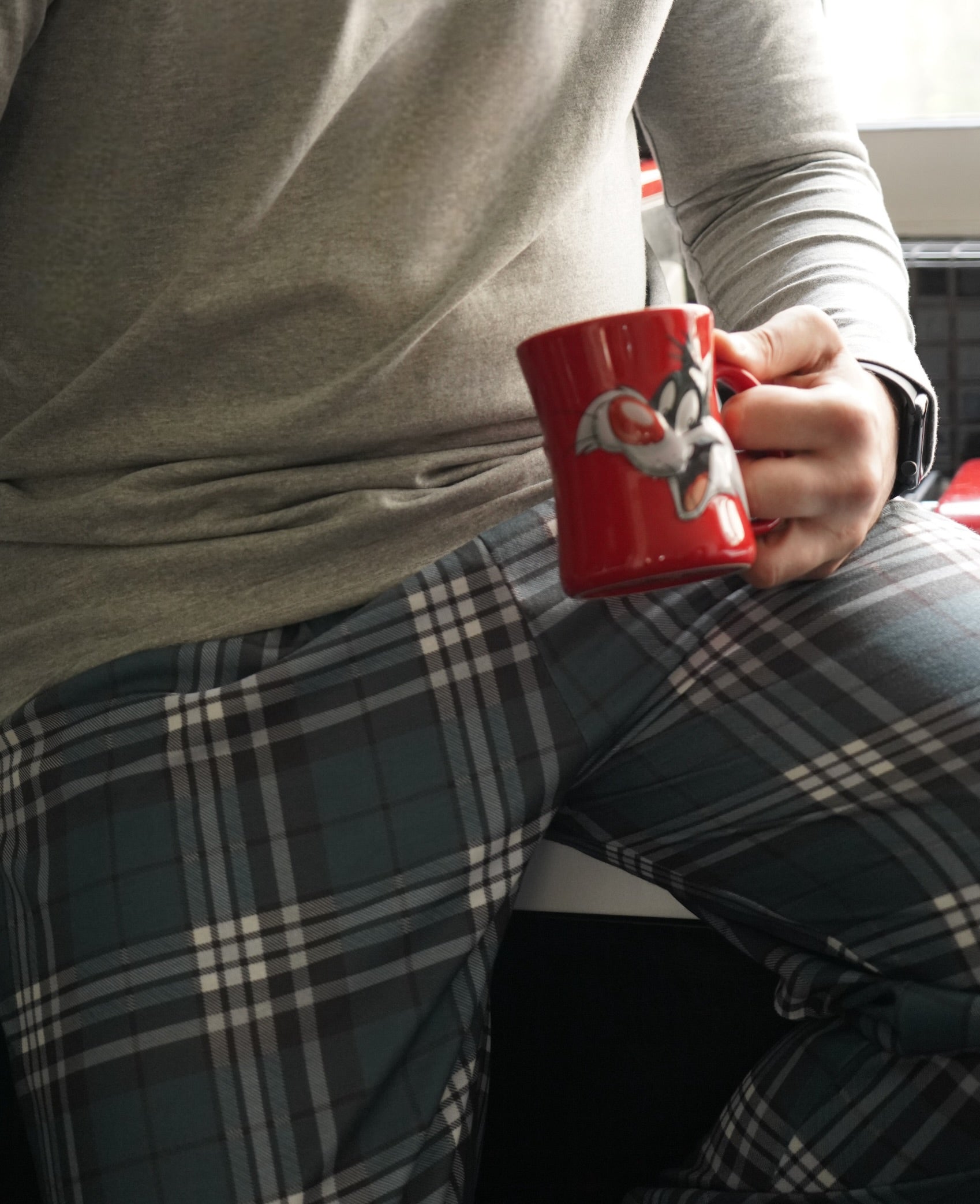 Grey Plaid Lounge Pants