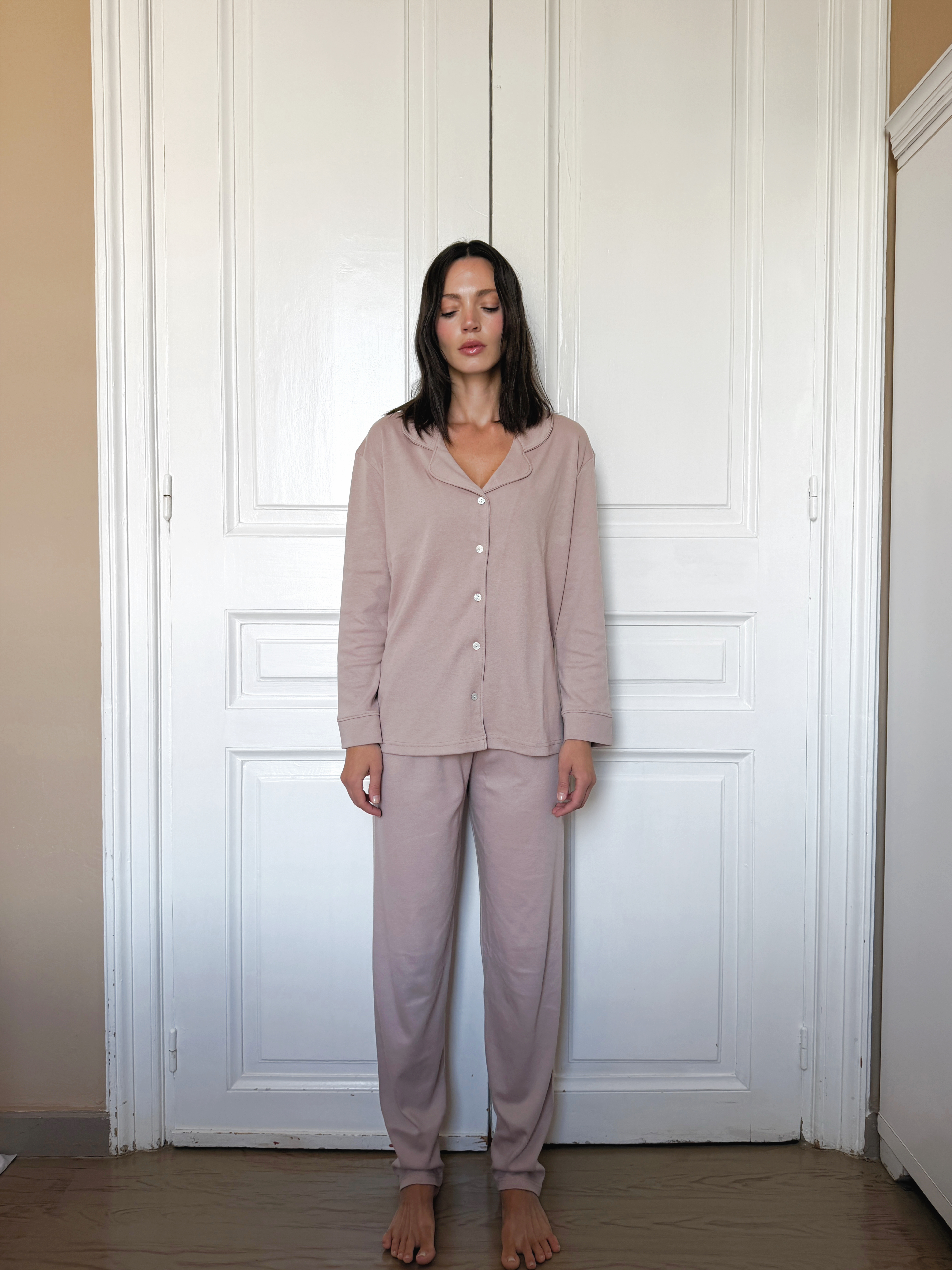 Cotton Pajama Set - Nude Pink