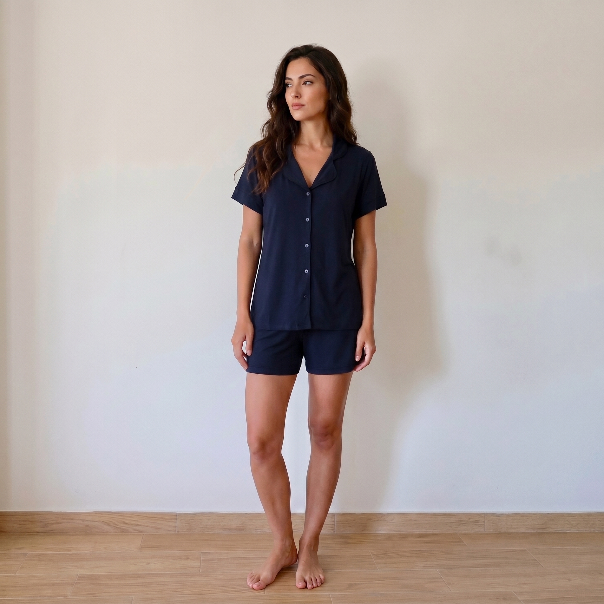 Navy Blue Summer Pajama Set