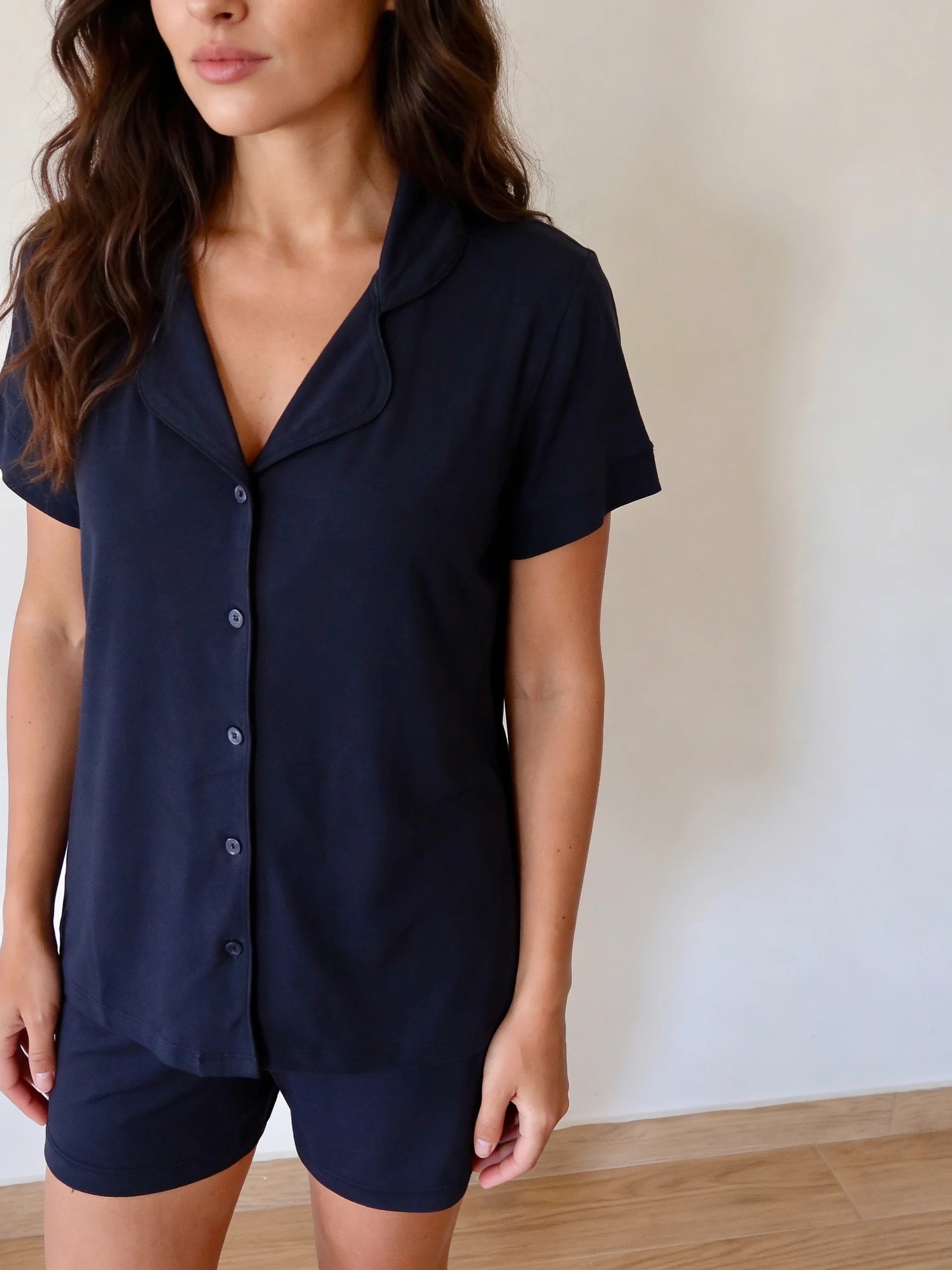 Navy Blue Summer Pajama Set