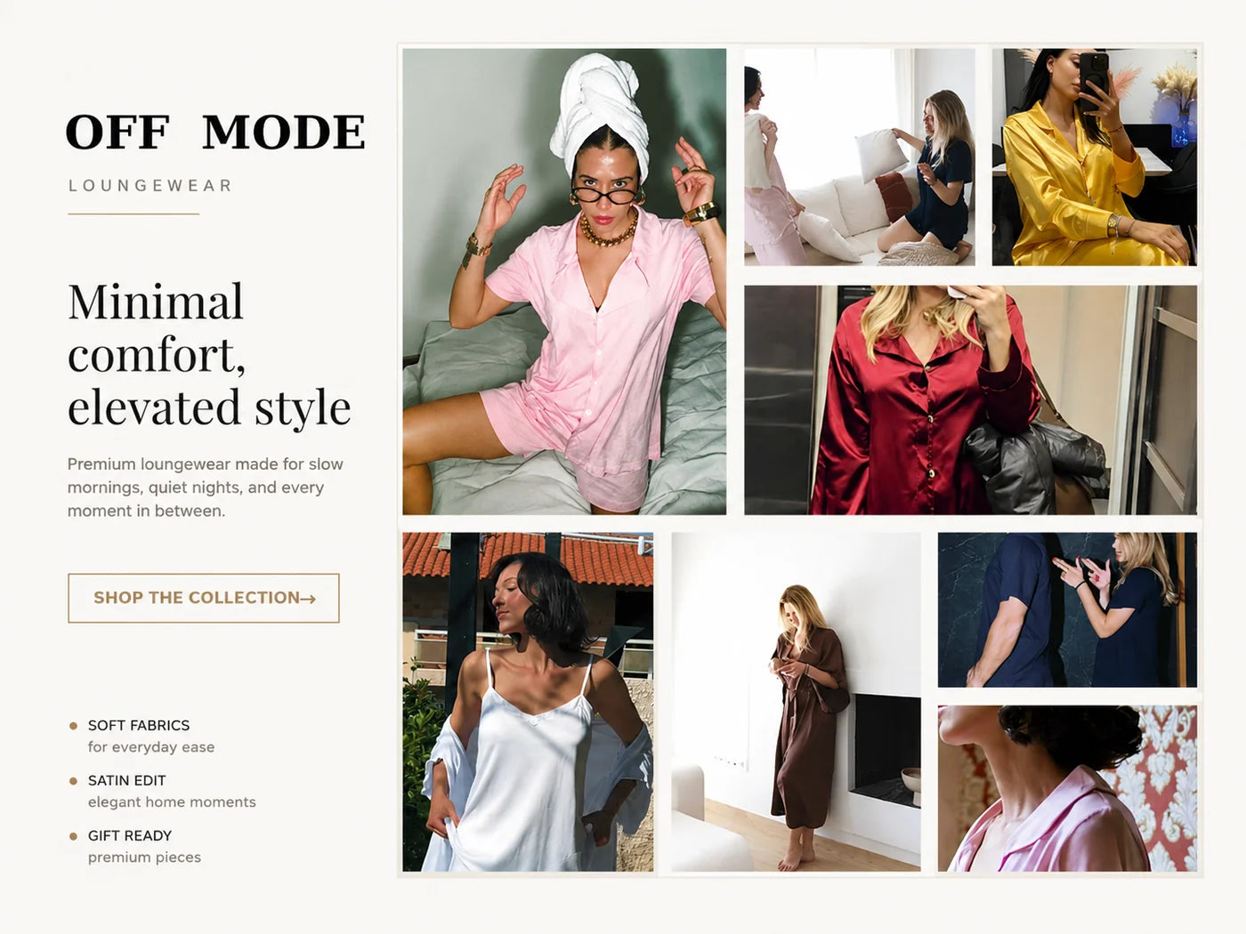 OFF MODE loungewear — minimal comfort, elevated style